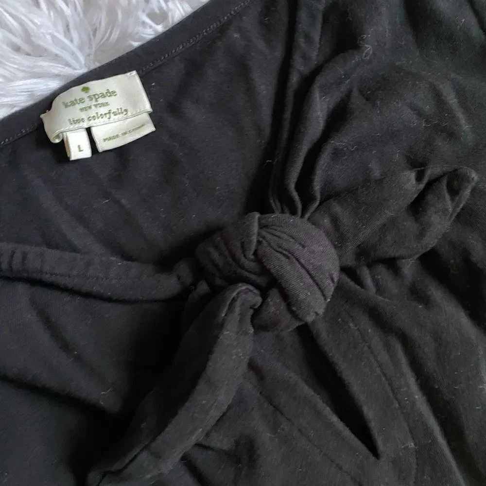 Kate Spade‎ Pomona Bow Front Tank Top Black Women’s Size Large